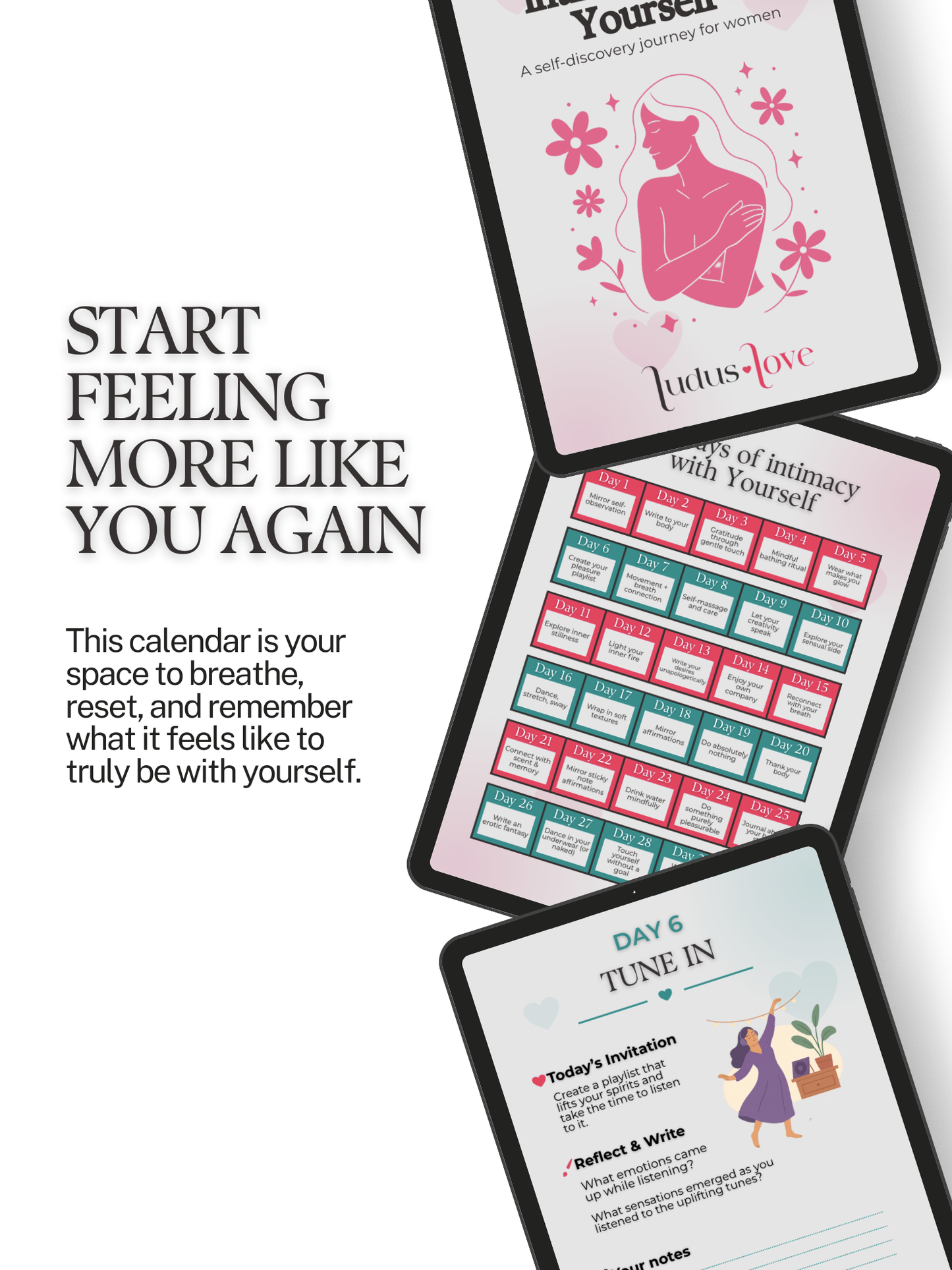 Emotional wellness guide for women – 30 days of self-love, reflection, and personal growth activities.