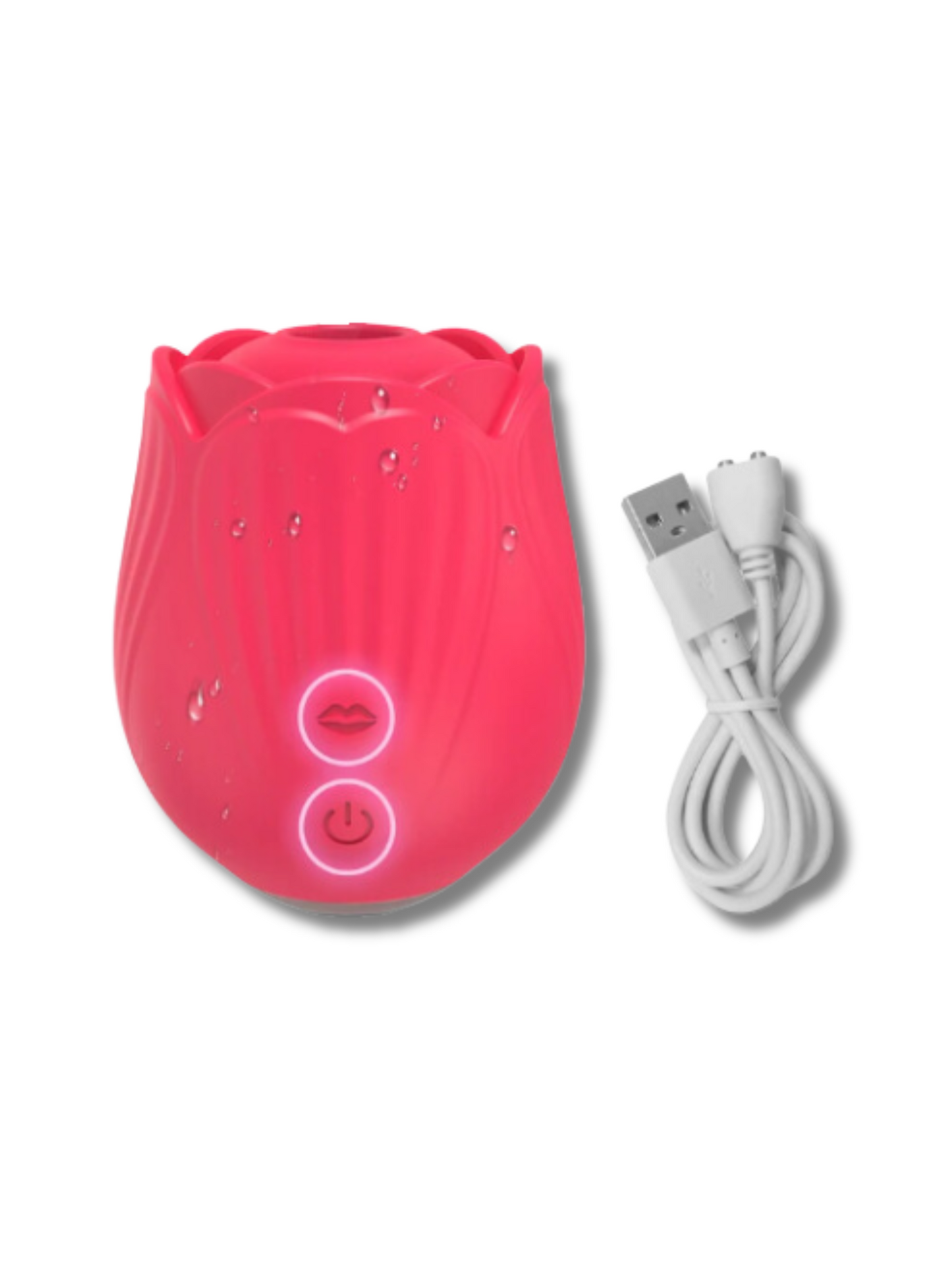 Pink rose toy clitoral suction vibrator with 10 modes, waterproof design, and USB rechargeable feature for intense pleasure.