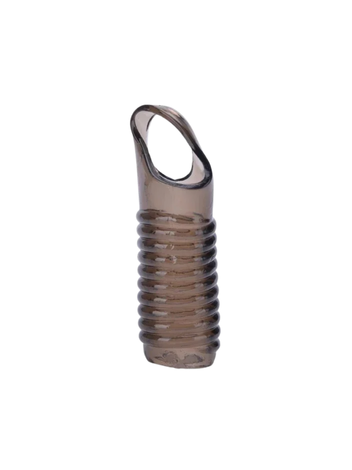 Clear textured penis sleeve with ribbed design and ball loop, enhancing sensation and comfort during use β Ludus Love UK.