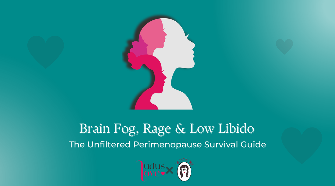 Perimenopause survival guide covering brain fog, rage, low libido, and midlife symptoms with supportive resources for UK women