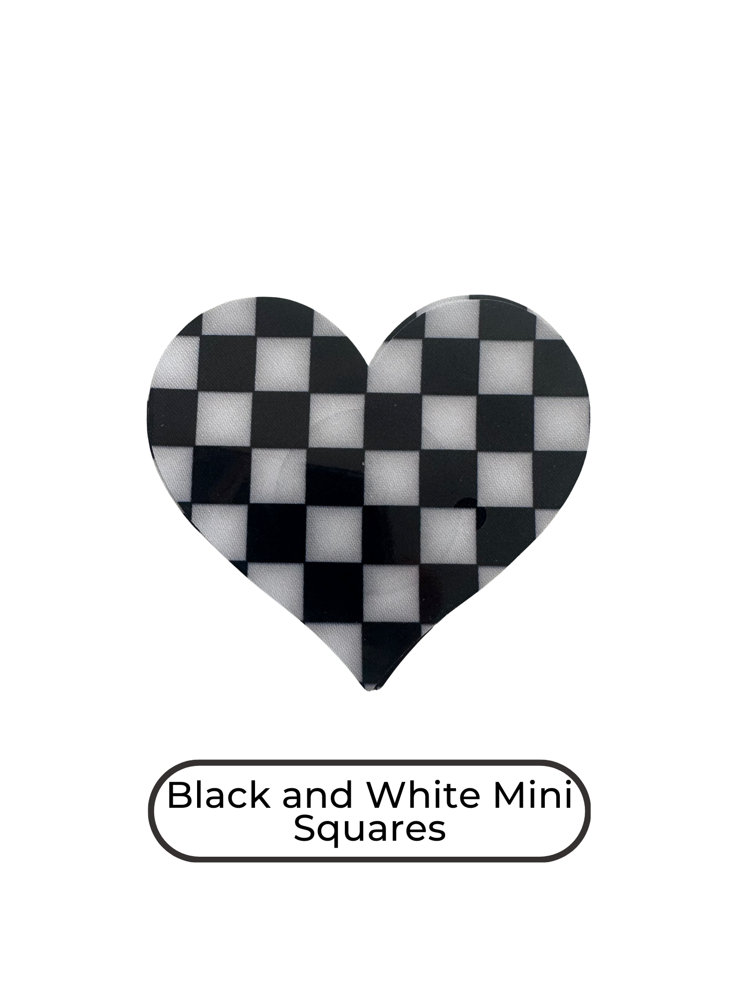 Heart shape black and white mini squares nipple covers, black and white mini squares nipple pasties, black and white mini squares nipple tassels