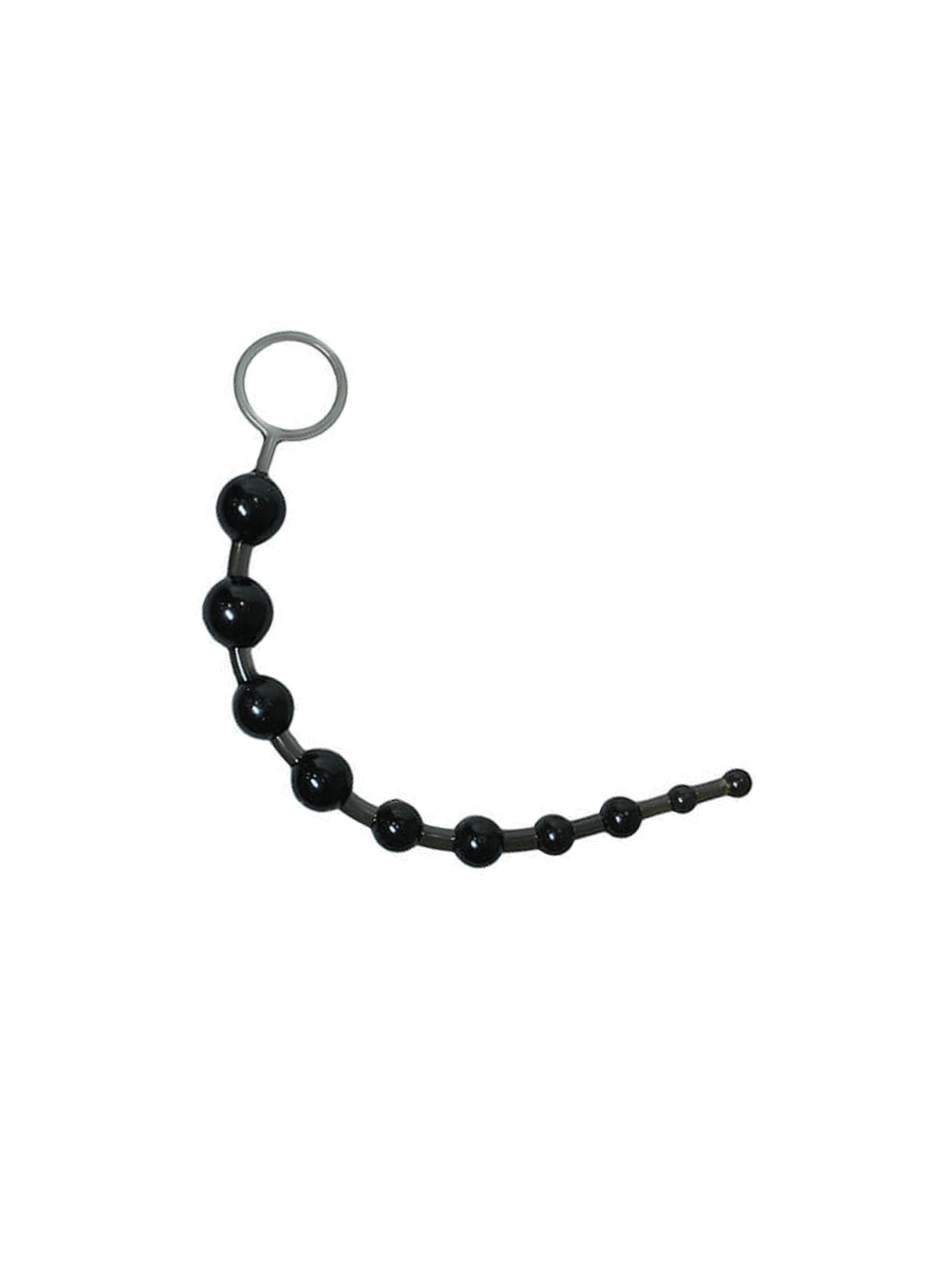 Anal Beads with Finger Loop - Beginner Friendly Black