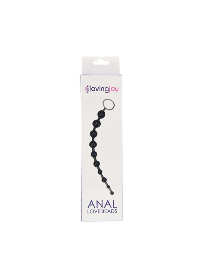 Anal Beads with Finger Loop - Beginner Friendly Black