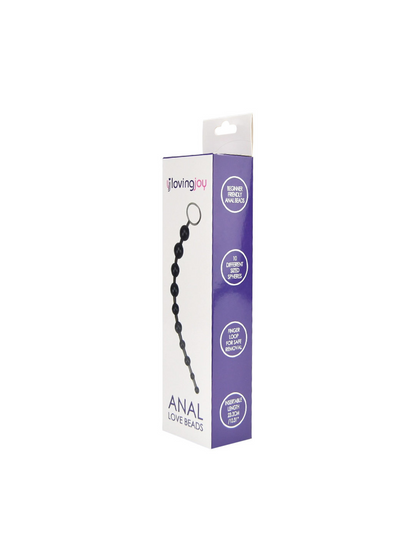 Anal Beads with Finger Loop - Beginner Friendly Black