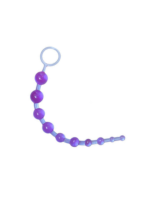 Anal Beads with Finger Loop - Beginner Friendly Purple