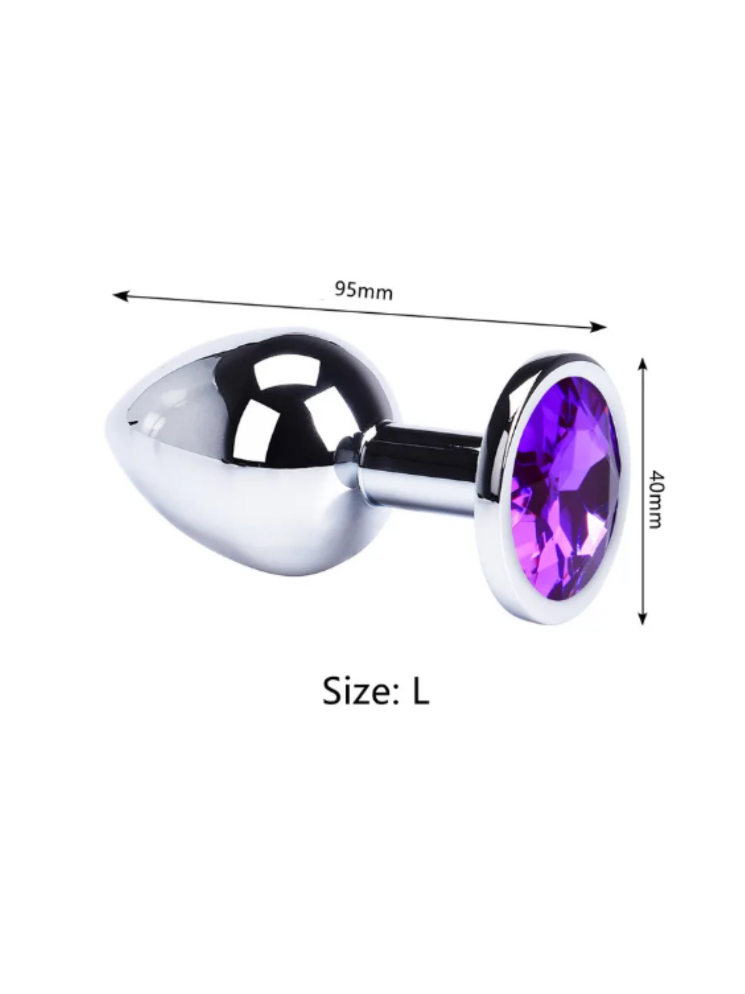  Stainless Steel Exercise Anal Plug with Crystal Diamonds (Purple) Suitable for Men and Women's Games