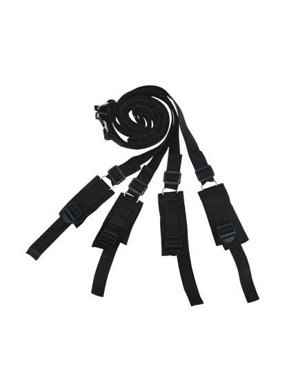 Under bed restraints in black with adjustable straps – no headboard needed by Ludus Love UK