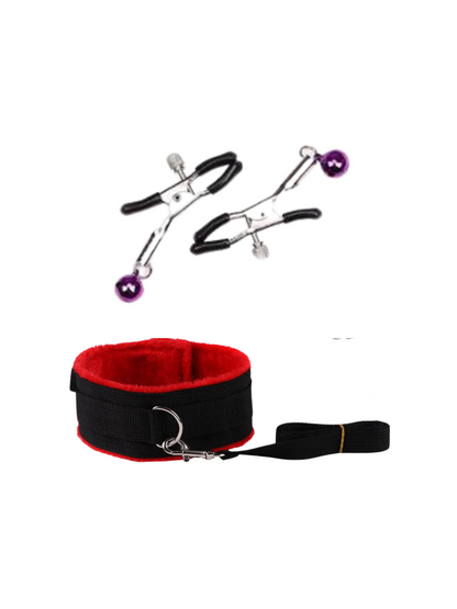 collar leash and nipple clamps