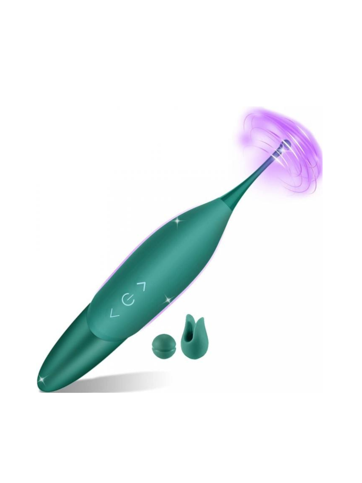Beginner-friendly clitoral vibrator in emerald green with 15000 pulses per minute