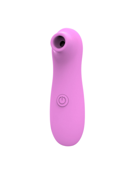 Pink clitoral suction vibrator with a discreet and compact design.