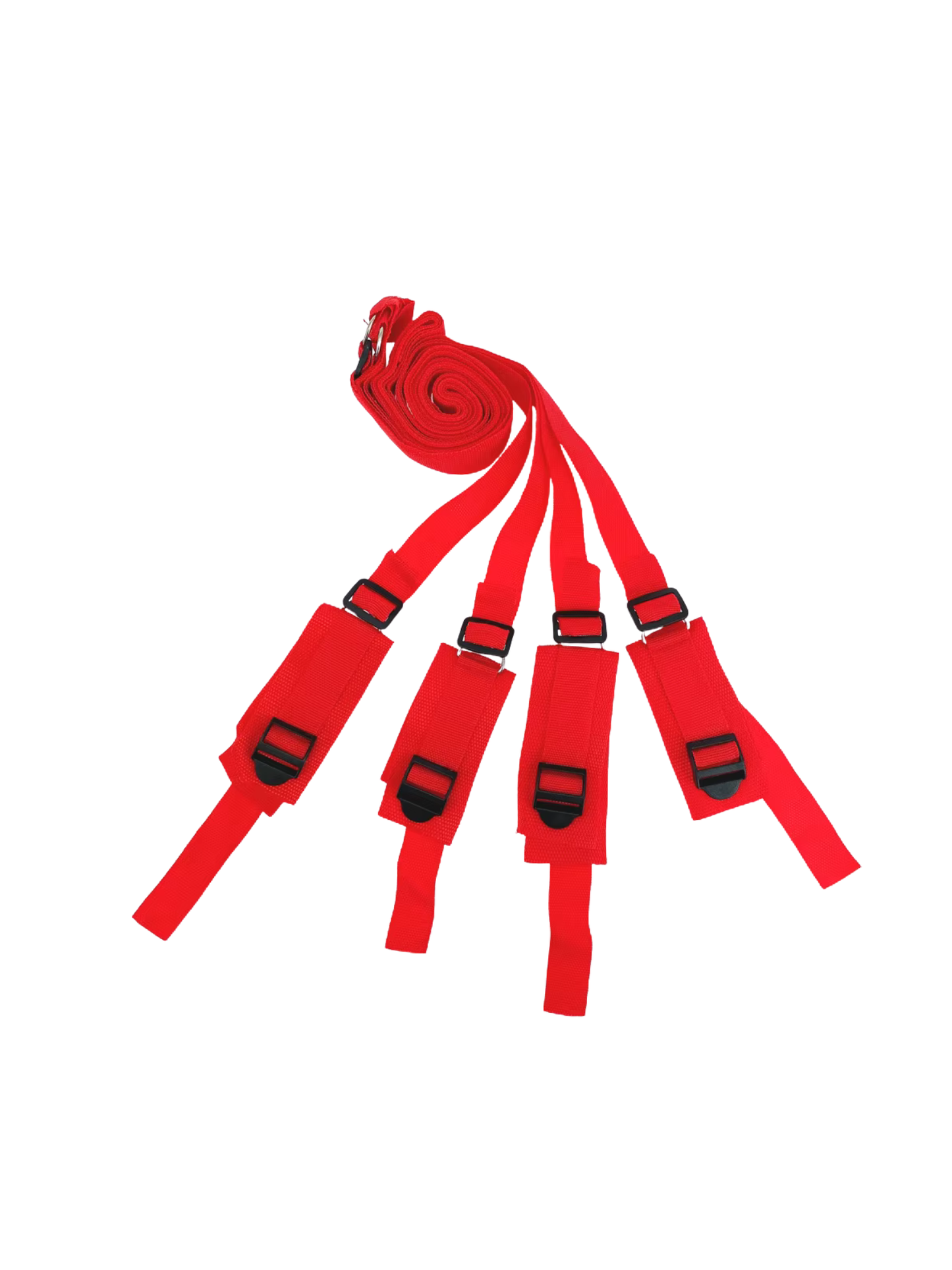 Under bed restraints in red with adjustable straps for all bed sizes by Ludus Love UK